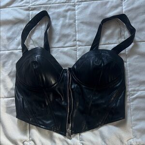 Windsor Black Leather Bustier